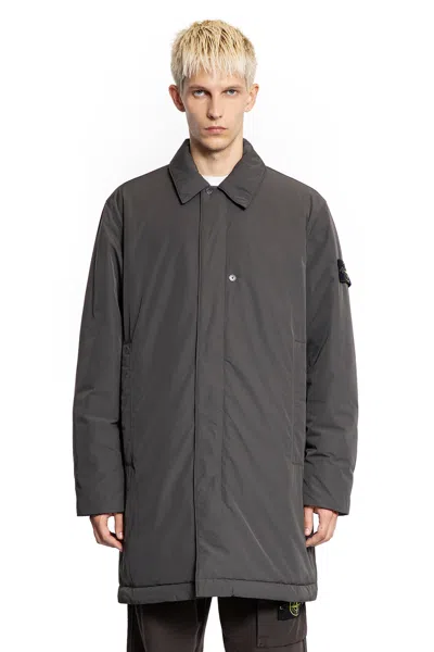 Stone Island 7100002 Soft Shell-r Coat In Gray