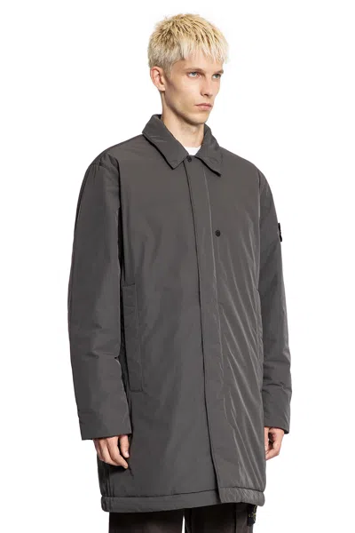 Stone Island 7100002 Soft Shell-r Coat In Gray
