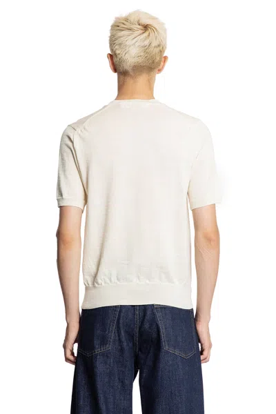 Comme Des Garçons Play Heart Wool Knit Short Sleeve Tee In White