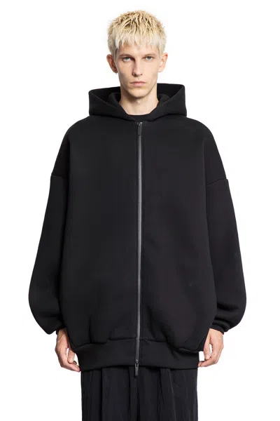 Fear Of God Cotton Nylon Zip-up Hoodie In Black