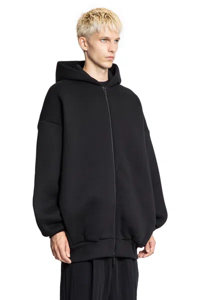 Fear Of God Cotton Nylon Zip-up Hoodie In Black