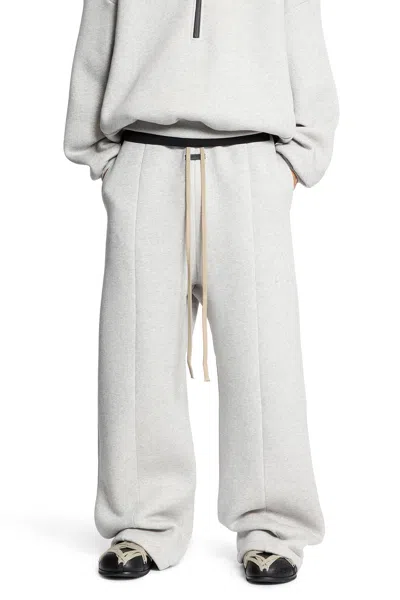 Fear Of God Men's Warm Heather Oatmeal Eternal Brand-patch Cotton-jersey Jogging Bottoms In Gray