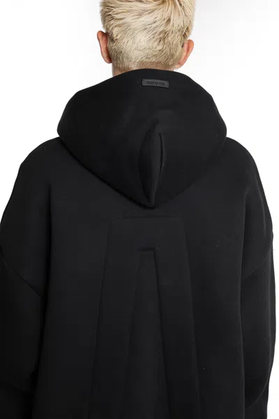 Fear Of God Cotton Nylon Zip-up Hoodie In Black