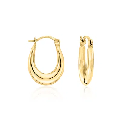 Rs Pure By Ross-simons 14kt Yellow Gold Tapered Oval Hoop Earrings In Multi