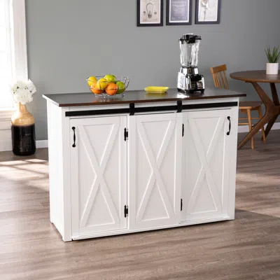 Sei Leshire Barn Door Kitchen Island
