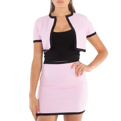 Alexander Wang Light Pink Compact Nylon Cropped Cardigan In Multi