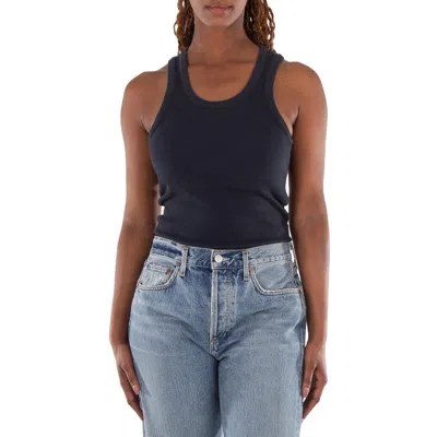 Agolde Poppy Organic Cotton-blended Tank In Blue