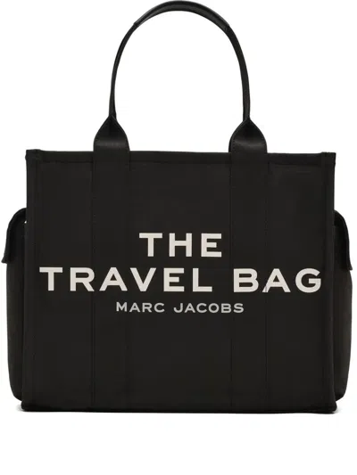 Marc Jacobs The Large Canvas Travel Tote Bag In Black