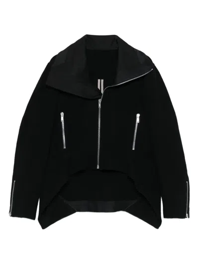 Rick Owens Black Edfu Gary Jacket In Stretch Lamb Leather In Black