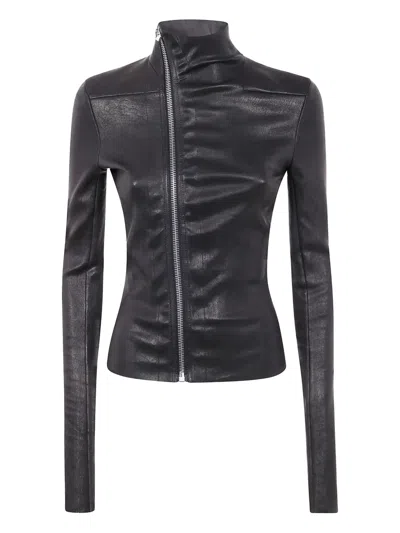 Rick Owens Gary Leather Jacket In Black