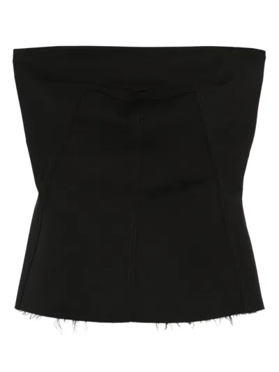 Rick Owens Women's Stretch Denim Bustier Top In Black