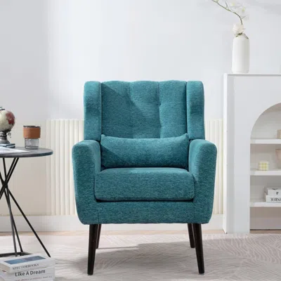 Hivvago Mid Century Modern Accent Chair With Chenille Fabric