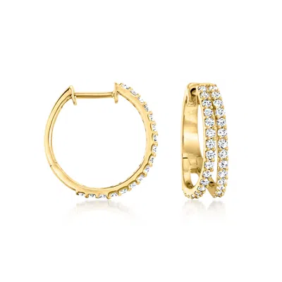 Ross-simons Lab-grown Diamond Double-hoop Earrings In 18kt Gold Over Sterling In Multi