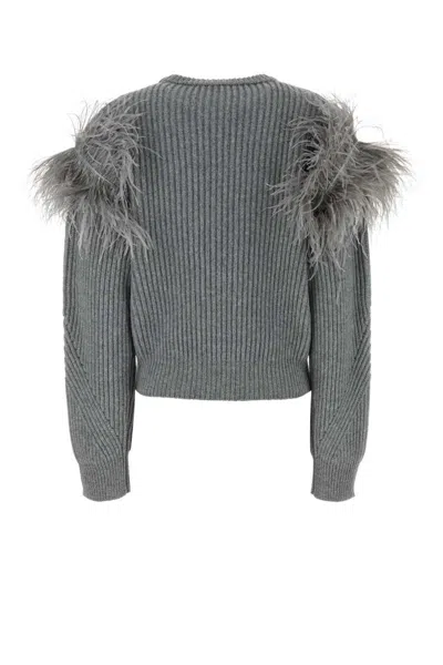 Blumarine Grey Wool Sweater In Gray