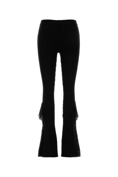 Blumarine Black Knit Flared Leg Pant In Black