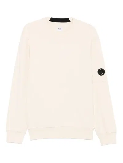 C.p. Company Pistachio Shell Crewneck Sweatshirt With Iconic Branding In Neutral