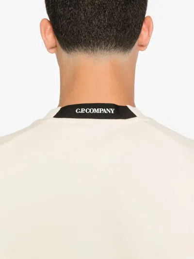 C.p. Company Pistachio Shell Crewneck Sweatshirt With Iconic Branding In Neutral