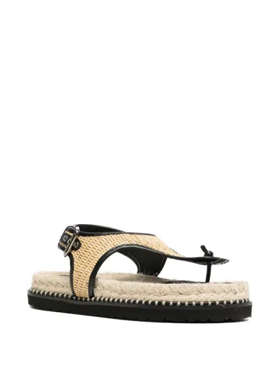 Castaã±er Open Toe Flat Sandals In Gold