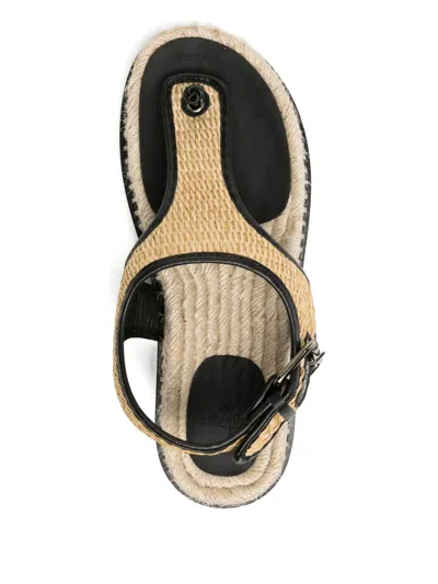 Castaã±er Open Toe Flat Sandals In Gold