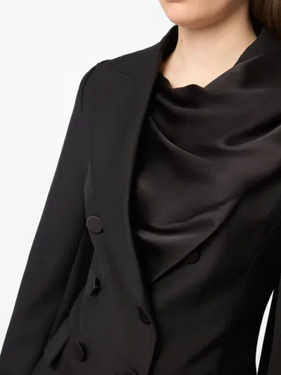 Nina Ricci Draped Blazer With Attached Scarf And Satin Detail In Multi