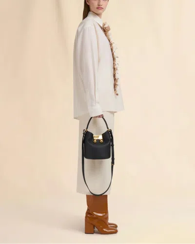 Marni Womens 00n99 Trunkeroo Bucket Leather Shoulder Bag In Black