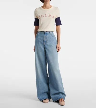 Chloé Marcie Embellished Leather Ballet Flats In Pink