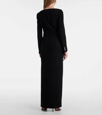 Alessandra Rich Wool-blend Twill Bouclé Jacket In Black