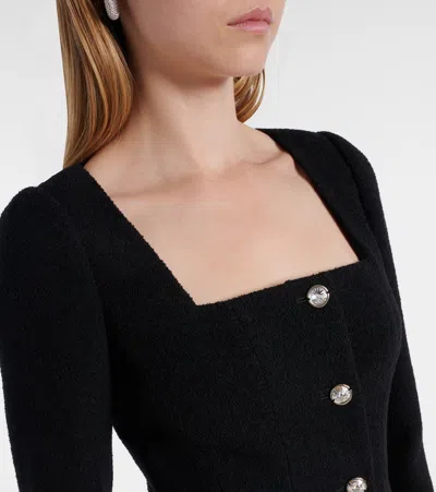 Alessandra Rich Wool-blend Twill Bouclé Jacket In Black