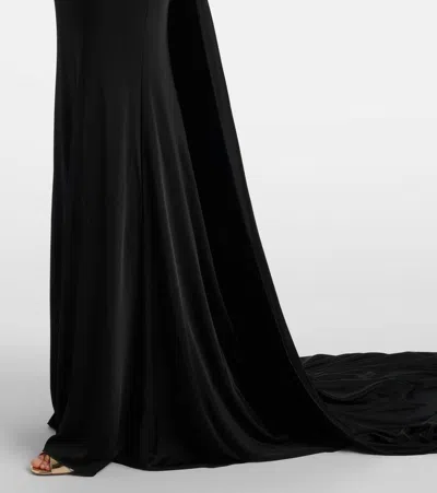David Koma Womens Black Open-back Gathered Woven Gown In Black