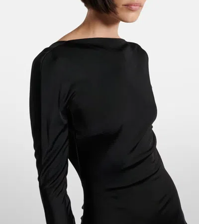 David Koma Womens Black Open-back Gathered Woven Gown In Black