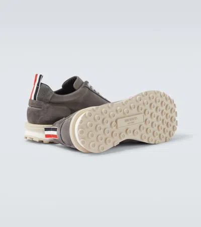 Thom Browne Gray Double Tech Nylon Alumni Sneakers In Gray