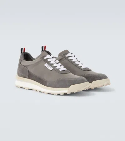 Thom Browne Gray Double Tech Nylon Alumni Sneakers In Gray