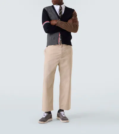 Thom Browne Gray Double Tech Nylon Alumni Sneakers In Gray