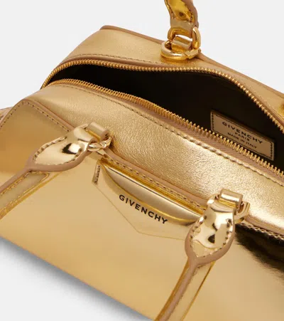 Givenchy Antigona Mini Top-handle Bag In Mirror Laminated Leather In Gold