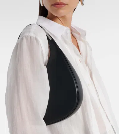 Savette The Small Florence Hobo In Smooth Calf Leather In Black