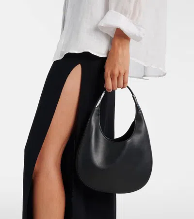 Savette The Small Florence Hobo In Smooth Calf Leather In Black