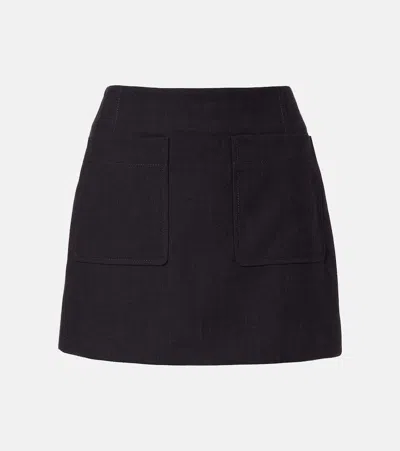 Bottega Veneta Minigonna In Misto Cotone Grafite Donna In Blue