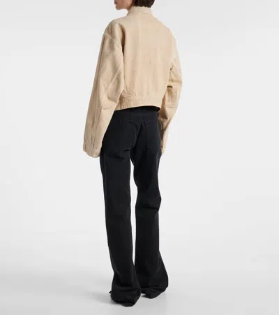 Balenciaga Women Workwear Crop Jacket In Sand