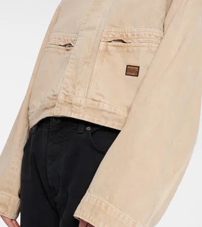 Balenciaga Women Workwear Crop Jacket In Sand
