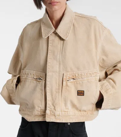 Balenciaga Women Workwear Crop Jacket In Sand