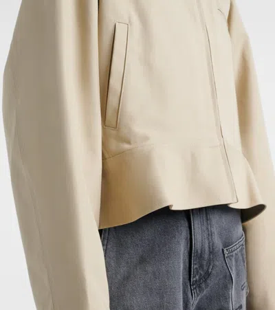 Jw Anderson Beige Curved Hem Workwear Jacket In Neutral