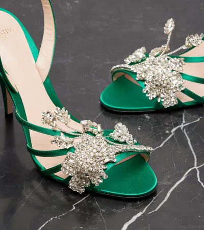 Valentino Garavani Ladycrush 100 Crystal-embellished Satin Sandals In Multi