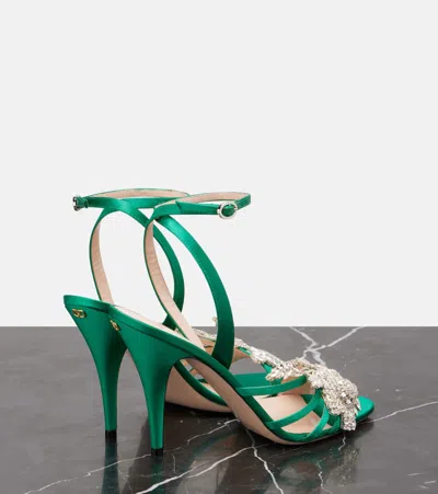 Valentino Garavani Ladycrush 100 Crystal-embellished Satin Sandals In Multi