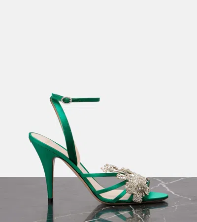 Valentino Garavani Ladycrush 100 Crystal-embellished Satin Sandals In Multi