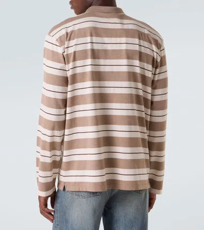 Miu Miu Striped Cotton Jersey Polo Shirt In Multi