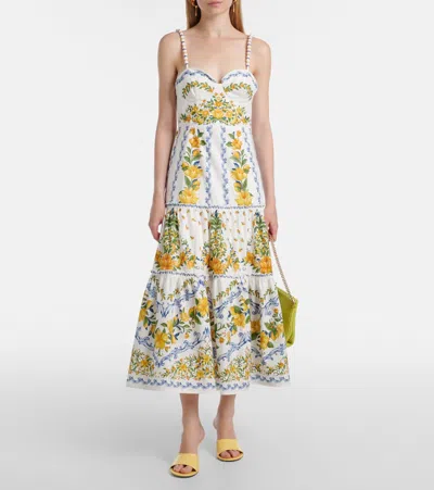 Farm Rio Sicily Midi Dress In White