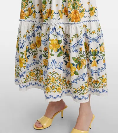 Farm Rio Sicily Midi Dress In White