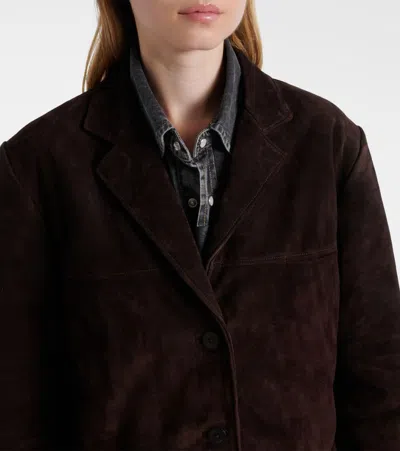 Staud Corrine Suede Jacket In Burgundy