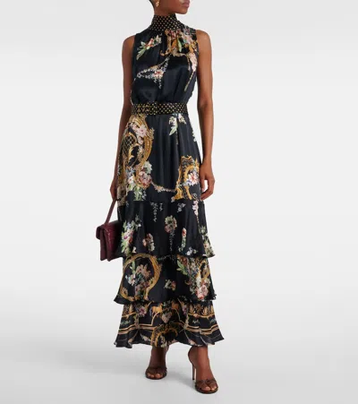 Camilla Necktie Dress With Elasticated Waist Magic In The Manuscripts In Black