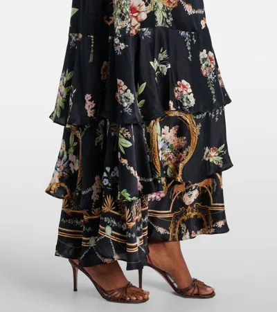 Camilla Necktie Dress With Elasticated Waist Magic In The Manuscripts In Black